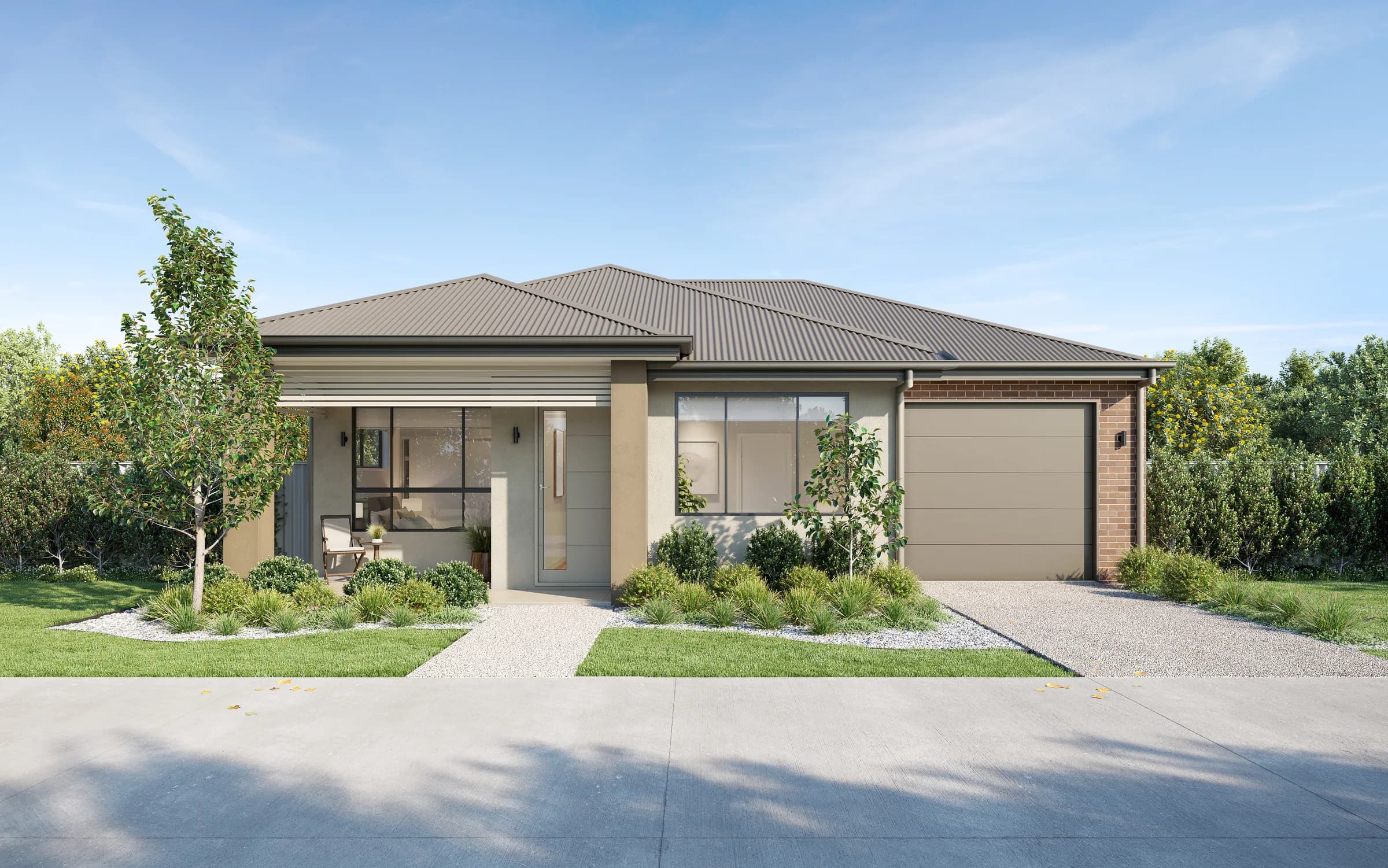 Halcyon Horizon — Hip facade, Country Bold palette